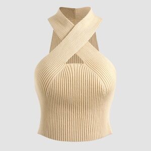 Cider Rib Cross Halter Top NEW WITH TAGS Size XS